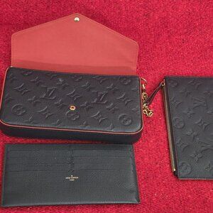 Louis Vuitton Pouchette Felice Monogram Empreinte Wallet Crossbody Marine Rouge